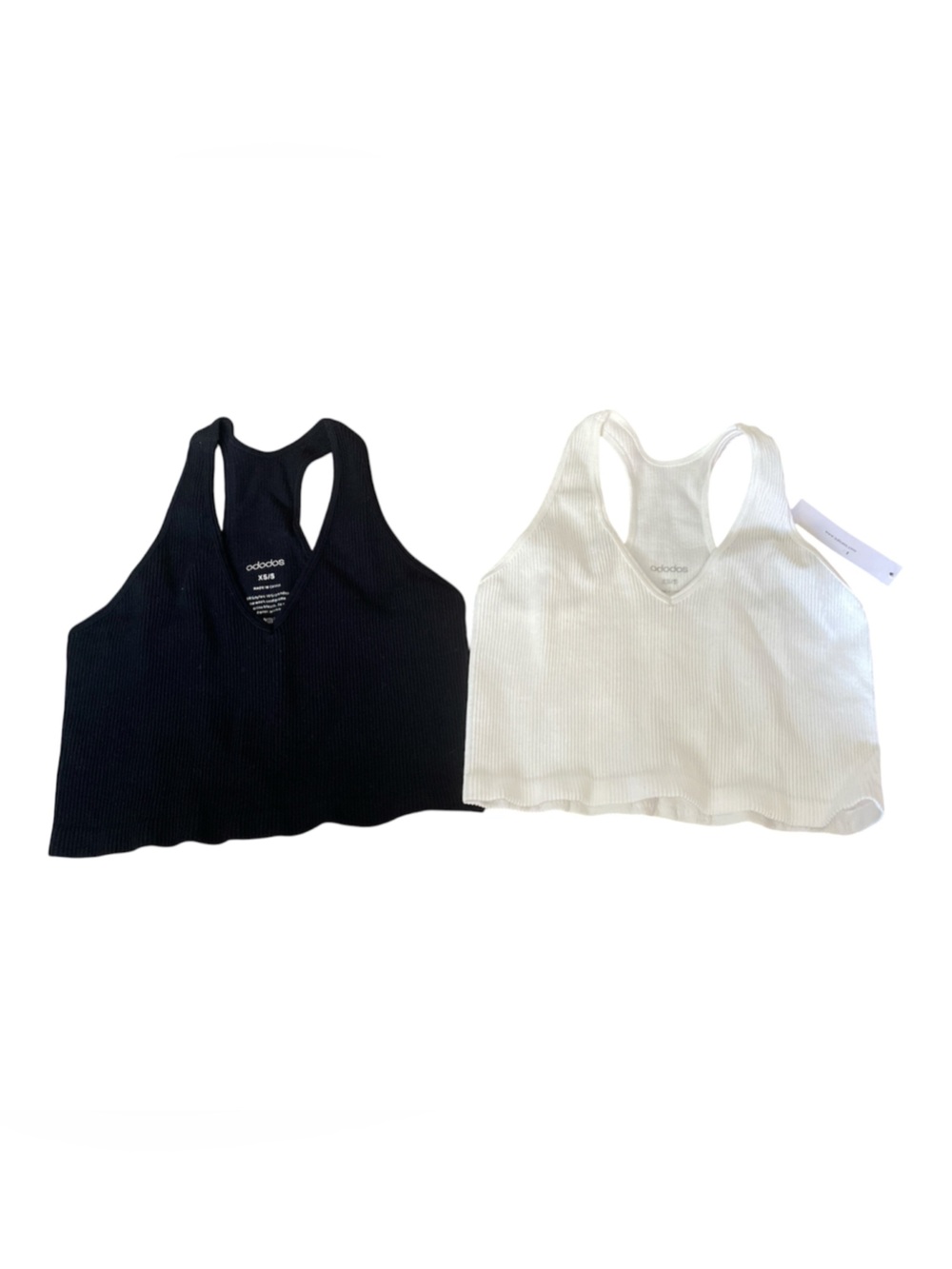 NWT Ododos Ribbed Racerback Crop Tank Tops 2 Pack XS/S K77